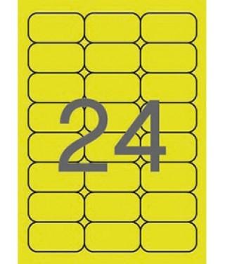 ETIQUETAS ADHESIVAS FLUOR 64X33.9 AMARILLO