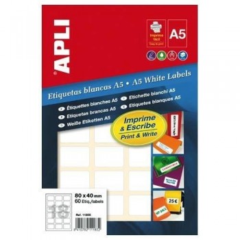 ETIQUETAS LAS INKFOT APLI A-5 210X148 15H 11182