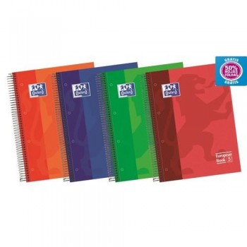 CUADERNO ESPIRAL 120H 90GR TAPA EXTRADURA 5X5XCOLORES VIVOS