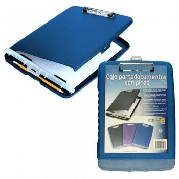 CAJA PORTADOCUMENTOS C/PINZA AZUL
