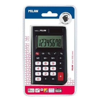CALCULADORA 8 DIG FUNDA NEGRA