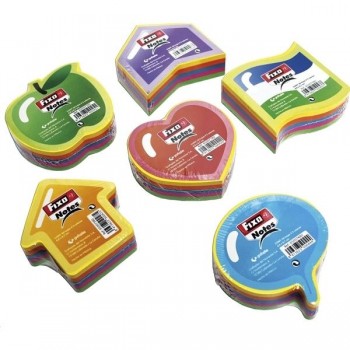 NOTAS ADHESIVAS  FIXO FIGURAS 5 COLORES X 50 HOJAS