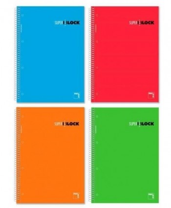 BLOC MICRO A4 Y A5 CUADRO 5X5 160 HOJAS  4 COLORES