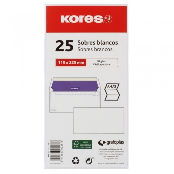 SOBRE AMERICANO 115X225 S/V PAQ 25UDS