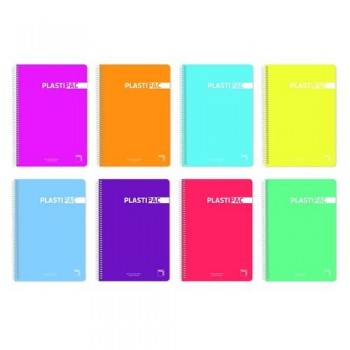 CUADERNO ESPIRAL A7 100H 90GR T/PLASTICO 5X5
