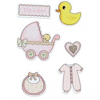 SET FIGURAS MADERA BEBE NIÑOS O NIÑAS ADHESIVAS