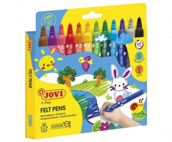 ROTULADORES GRUESOS JOVI 12 COLORES MAXI JUMBO