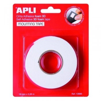 CINTA DOBLE CARA FOAM 3D 19MMX2.28M APLI