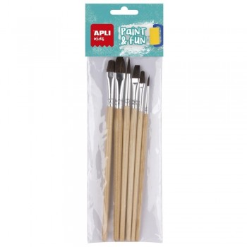 PINCELES DE MADERA VARIAS MEDIDAS PACK 6 UDS