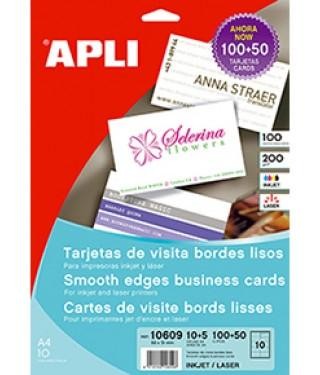 TARJETA VISITA APLI 10609 BORDES LISOS 100 T. 89X5