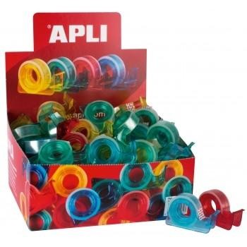 ROLLO CINTA ADHESIVA MINI 15 MM X 10 M CON DISPENSADOR