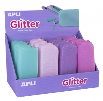 ESTUCHE SILICONA SOFT GLITTER