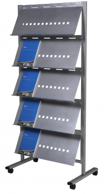 EXPOSITOR PIE MOVIL METALICO 5 ESTANTES 820X1850 CM ROCADA