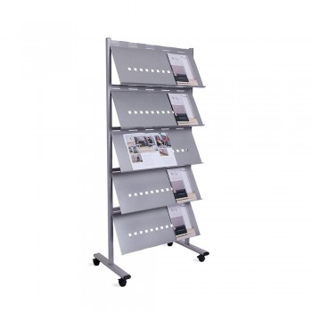 EXPOSITOR PIE MOVIL METALICO 5 ESTANTES 820X1850 CM ROCADA