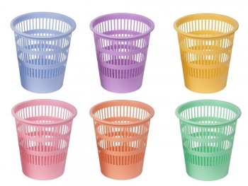 PAPELERA PLASTICO COLORES PASTEL SURTIDOS