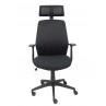 SILLA PAROLIS RESPALDO MALLA NEGRO CON CABECEROY ASIENTO ARAN NEGR