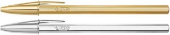 BOLIGRAFO BIC CRISTAL CUERPO ORO Y PLATA