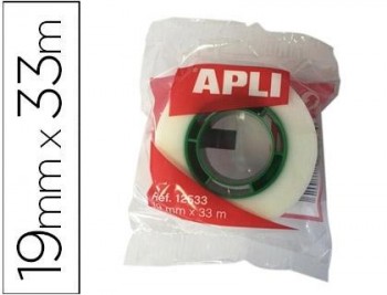 ROLLO CINTA ADHESIVA 19X33 INVISIBLE  APLI