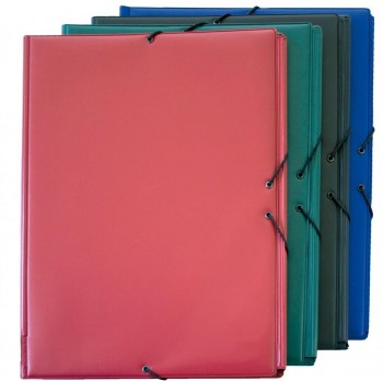 CARPETA PVC Fº GOMAS NEGRO 3 SOLAPAS