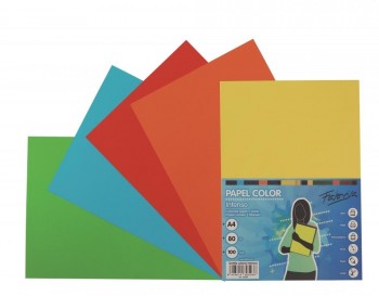 PAPEL COLORES SURTIDOS FUERTES A4 80G 250H
