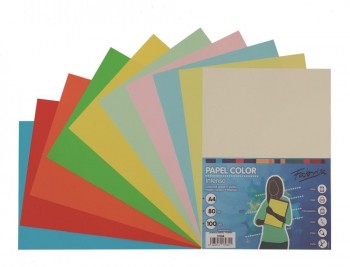 PAPEL COLORES SURTIDOS PASTEL+INTENSO A4 80G 100H