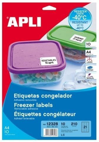 ETIQUETAS CONGELADOR 63,5X38,1 10H