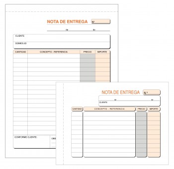 TALONARIOS DE NOTA ENTREGA