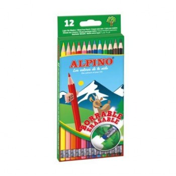 LAPICES COLORES ALPINO 12 UDS BORRABLES