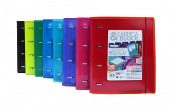 CARPETA Y BLOCK 4 ANILLAS 10 SEPARADORES COLORLINE