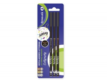 SET 3 ROTULADORES CALIGRAFIA LETTERING ORO-PLATA-BZ
