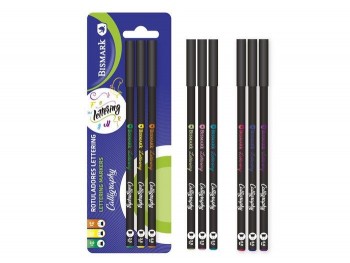 SET 3 ROTULADORES CALIGRAFIA LETTERING COLORES