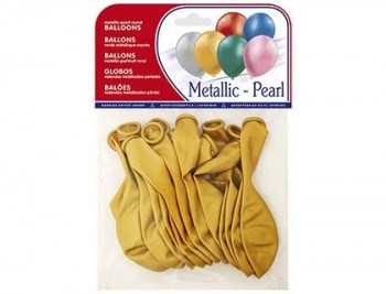 GLOBOS METALIZADOS ORO 15 UDS