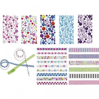 SET ADHESIVOS BRILLANTES FIGURAS COLORES SURTIDOS