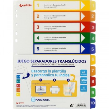JUEGO SEPARADORES PP A4 10POS 11T