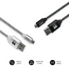 PACK 2 CABLES USB A - MICRO USB (2,4A) NEGRO Y PLATA