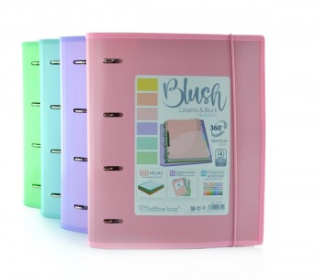CARPETA & BLOCK A4+ BLUSH COLORES PASTEL