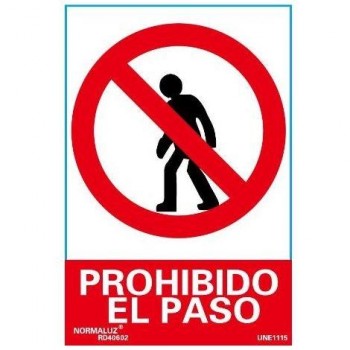 CARTELES DE SEÑALIZACION PROHIBIDO PVC 0,7 MM CLASE B 210X300 MM