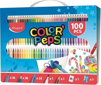 ESTUCHE 100PZ SURTIDAS COLOR PEPS