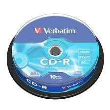 CD-R 700 MB 80 MIN. VERBATIM TARRINA 10 UDS